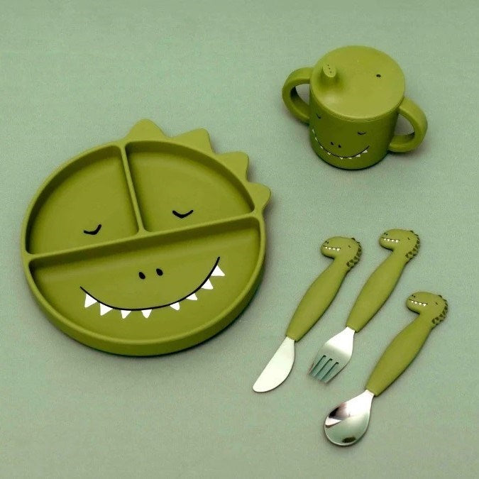 Trixie  Silikon Çatal Bıçak Takımı 3'lü Set  Mr. Dino