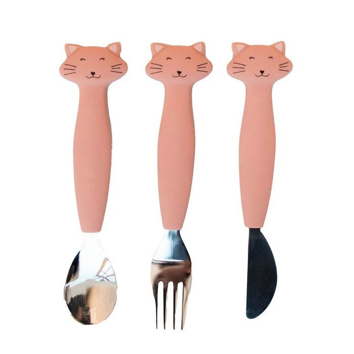 Trixie Silikon Çatal Bıçak Takımı 3'lü Set  Mrs. Cat