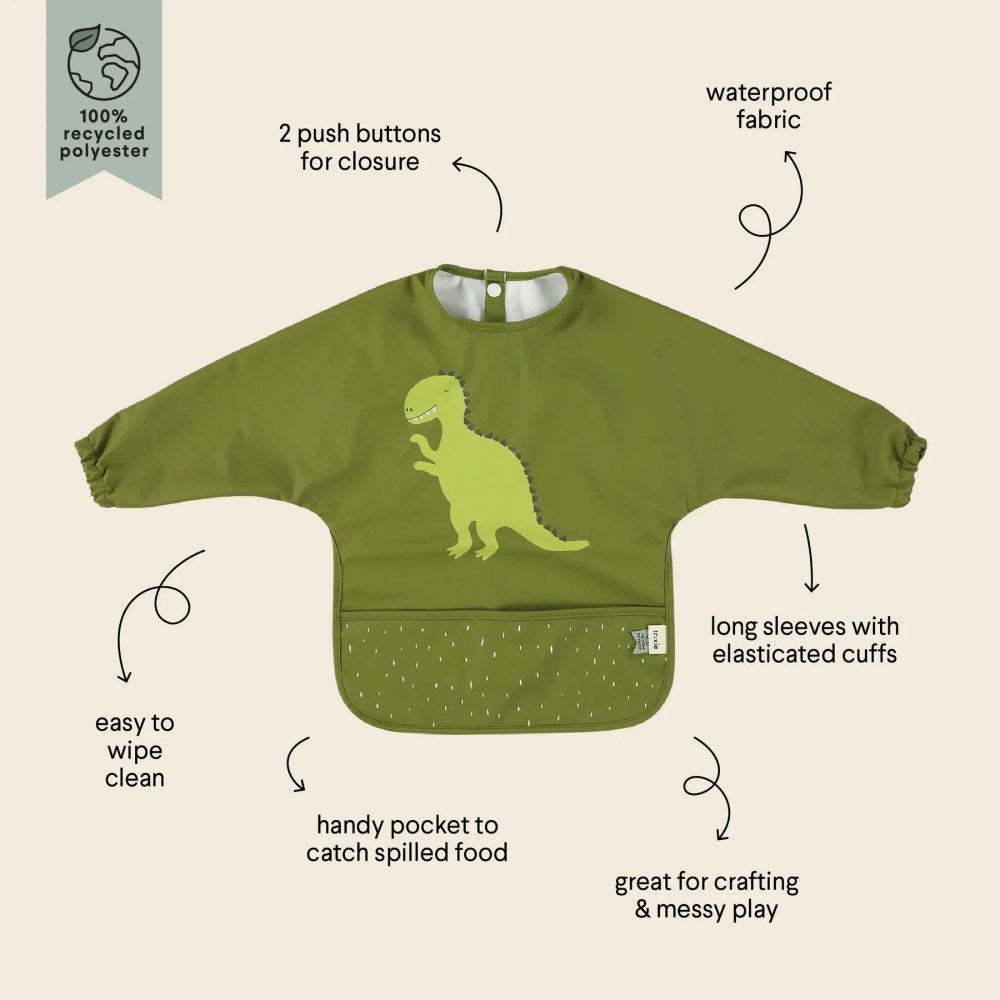 Trıxie Waterproof Long Sleeve Bib Su Geçirmez Uzun Kollu Önlük- Mr. Dino