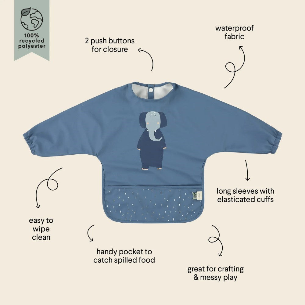 Trixie Waterproof Long Sleeve Bib Su Geçirmez Uzun Kollu Önlük- Mrs. Elephant