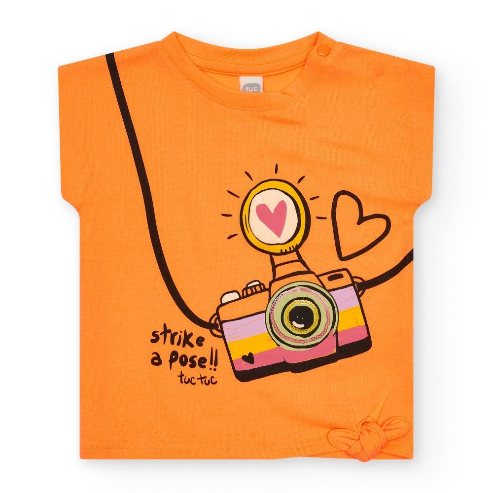 Tuc Tuc Yazlık Kız Çocuk T-shirt Turuncu