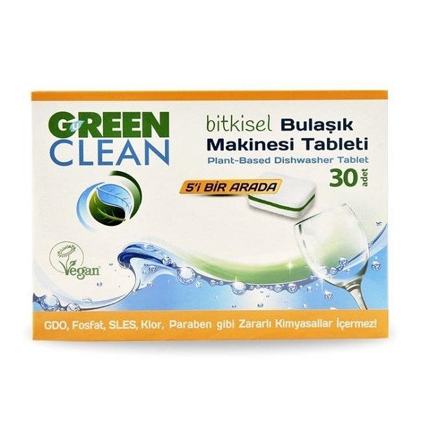 U Green Clean Bitkisel 5'i Bir Arada Bulaşık Makinesi Tablet Deterjanı 30 Adet