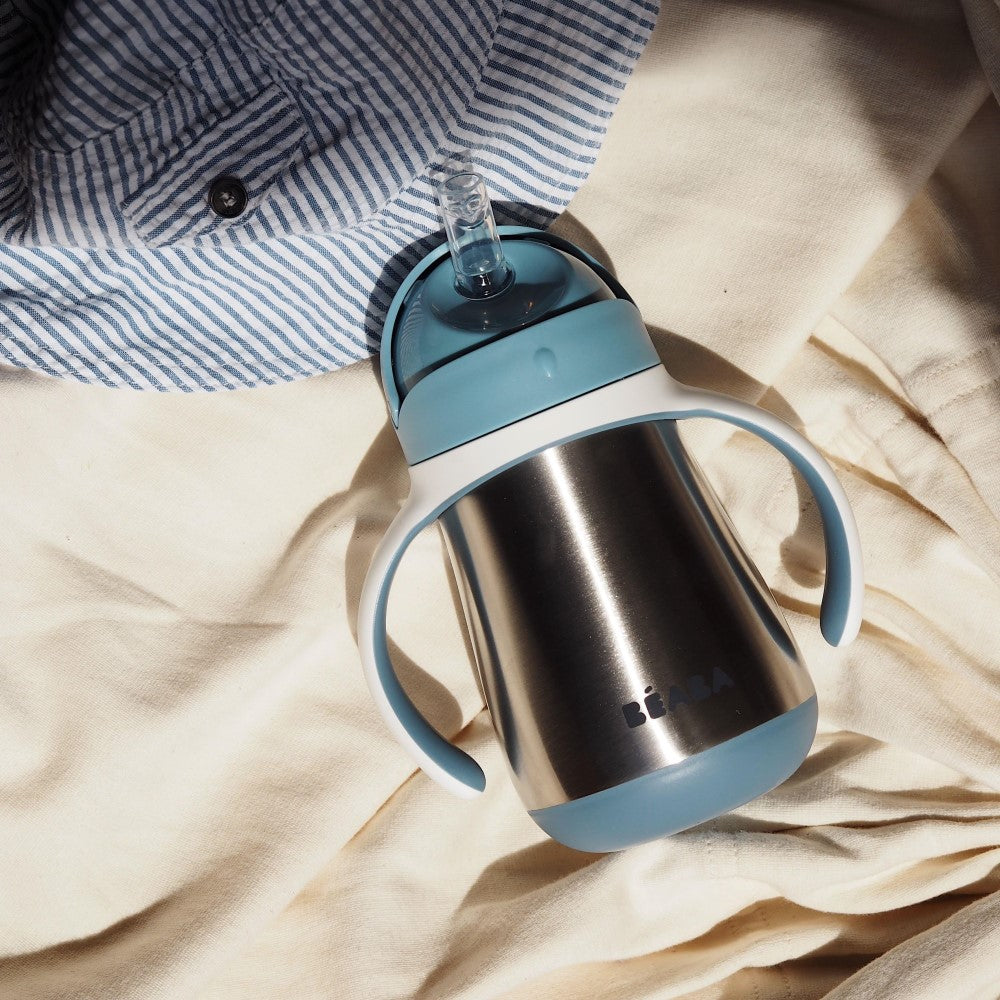 Beaba 250 Ml Çelik Pipetli Suluk Windy Blue