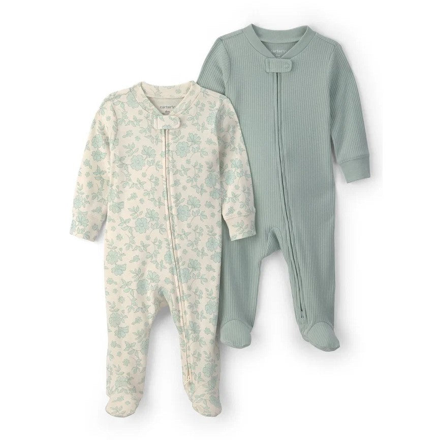 Carter's Kız Bebek Tulum 2'li Set Mint